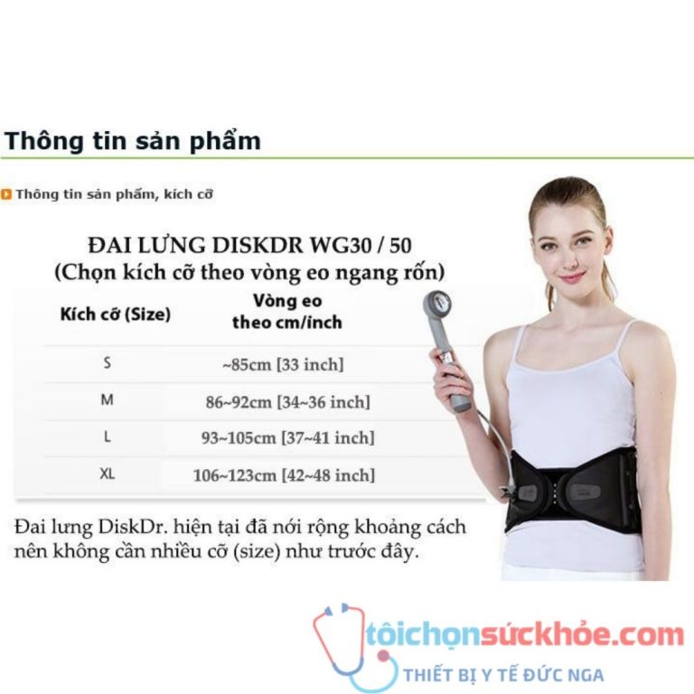 Đai lưng kéo giãn cột sống DiskDr. WG50G2 Hàn Quốc (1)
