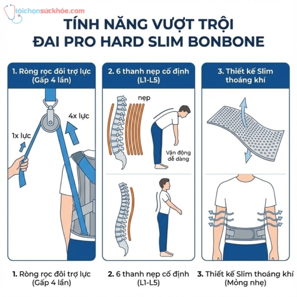 Đai cố định lưng Pro Hard Slim Bonbone (2)