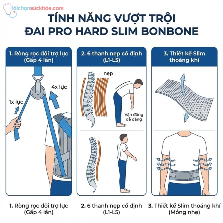 Đai cố định lưng Pro Hard Slim Bonbone (2)