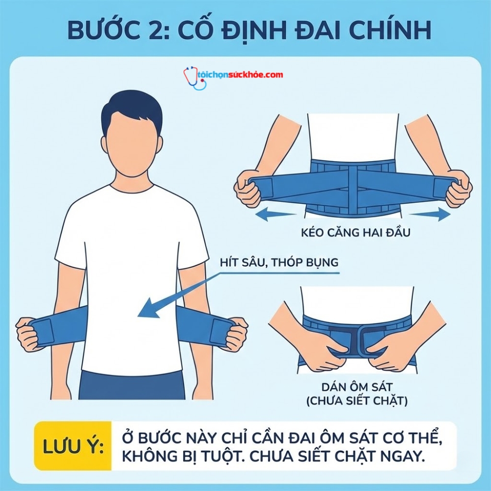Cách đeo đai lưng thoát vị đĩa đệm (4)