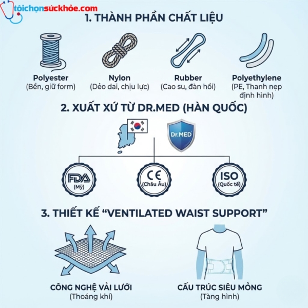 Đai lưng thoáng khí Dr. MED DR B053