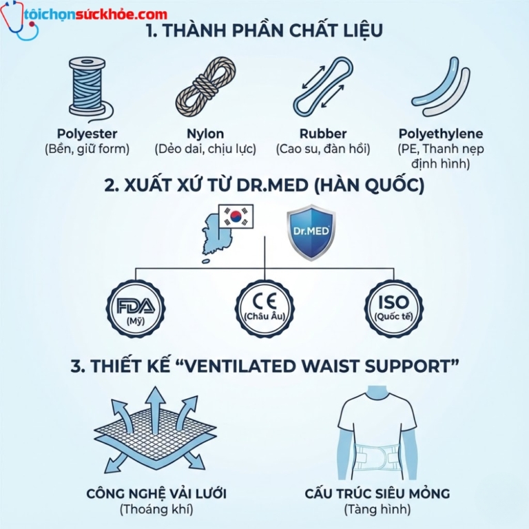 Đai lưng thoáng khí Dr. MED DR B053