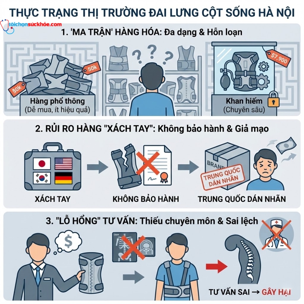 Mua đai lưng cột sống ở đâu Hà Nội