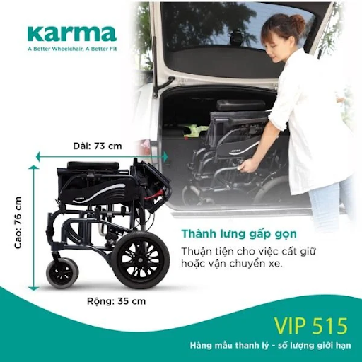 Ưu điểm nổi bật của xe lăn Karma VIP 515