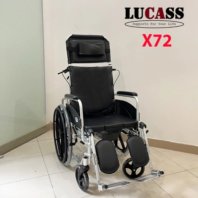Xe lăn đa năng Lucass X72 khung nhôm, có bô và ngả nằm