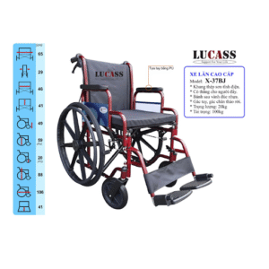 Xe lăn tay Lucass X-37BJ gấp gọn, có phanh tay